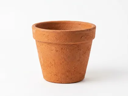 Maceta de greda artesanal